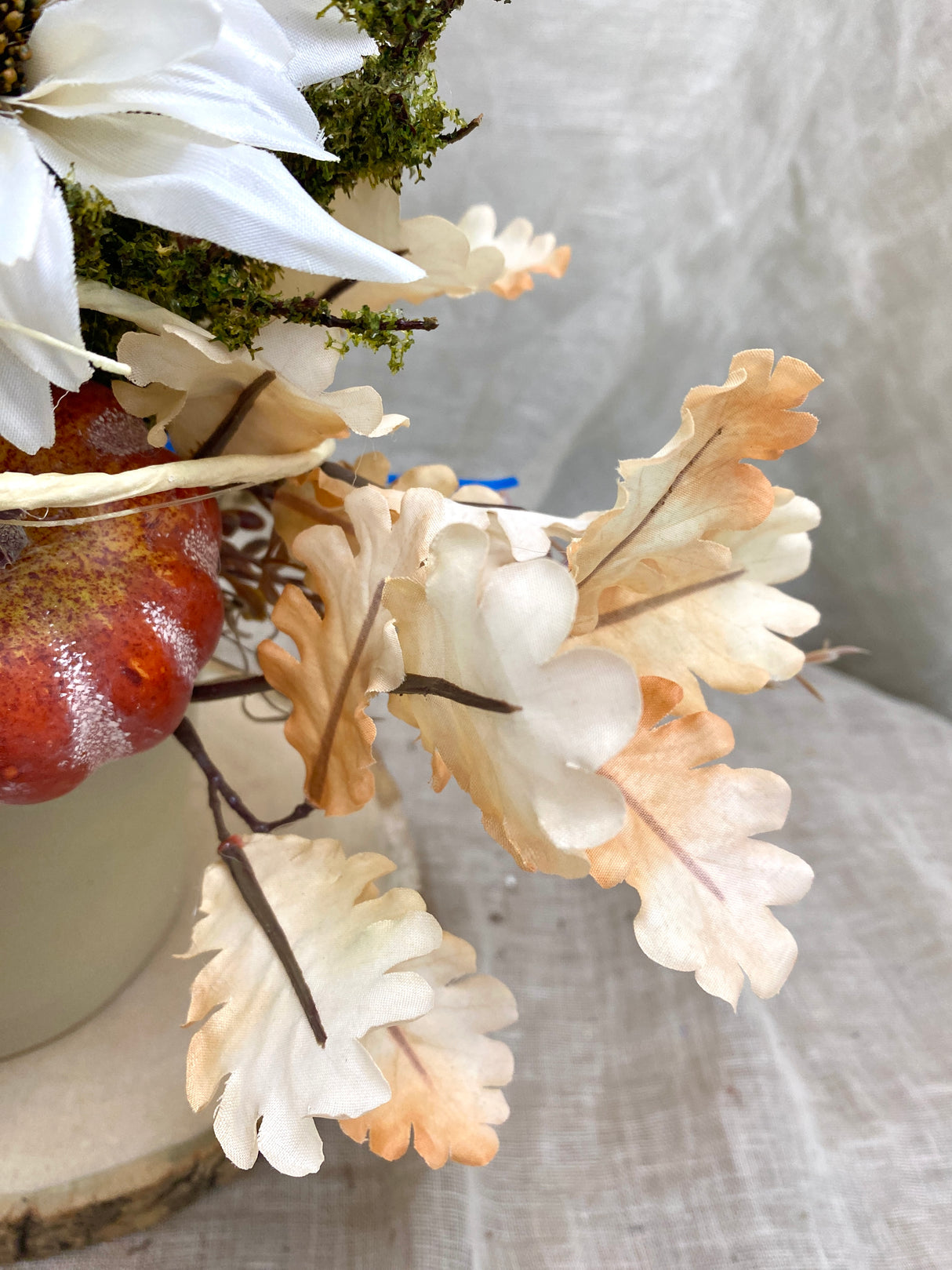 13" Thistles and Pumpkin Centerpiece