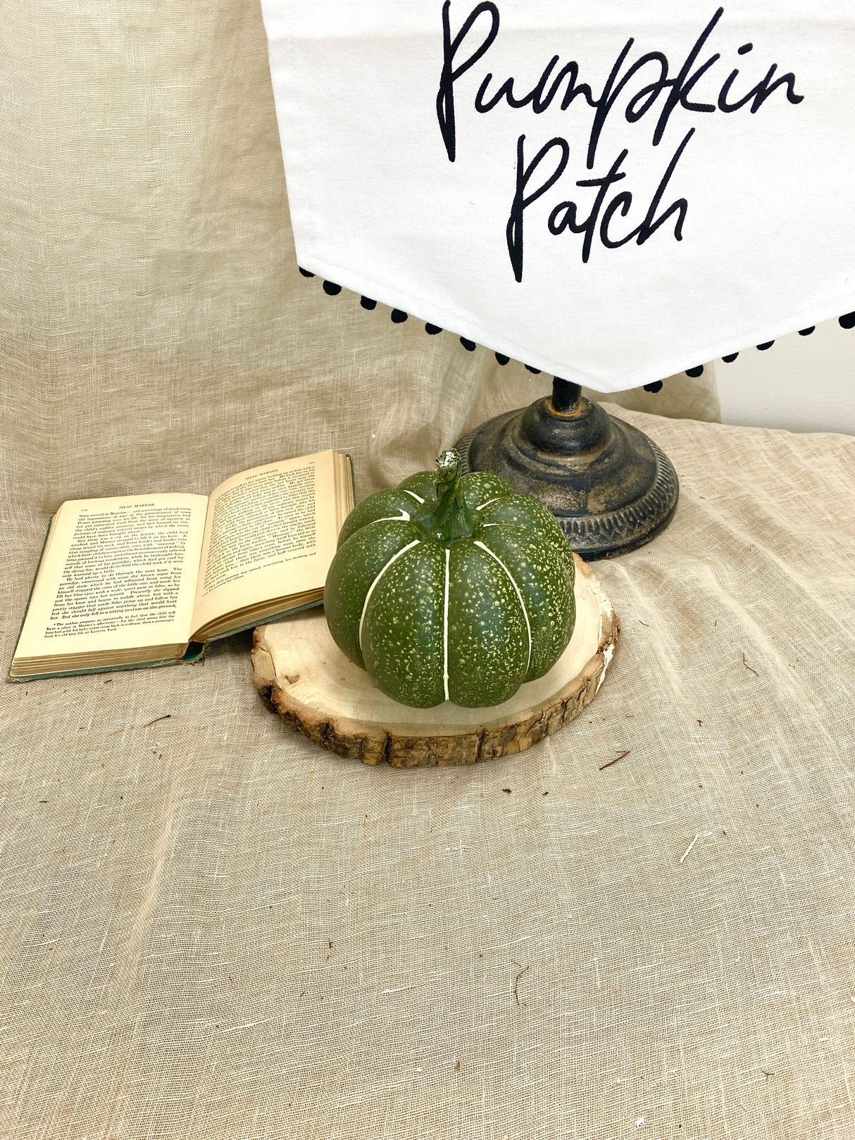 6" Green Spotted Pumpkin