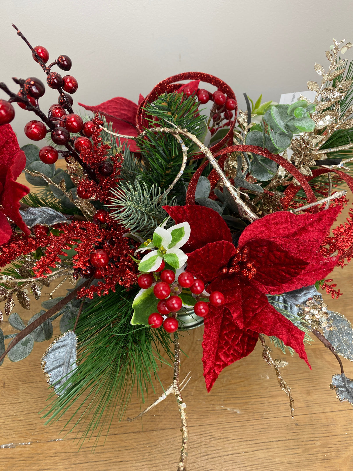 22" Red Sparkle Season Centerpiece