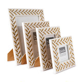 5x7” White Resin Criss Cross Picture Frame