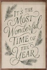 It's The Most Wonderful Time Pine White: 10x16