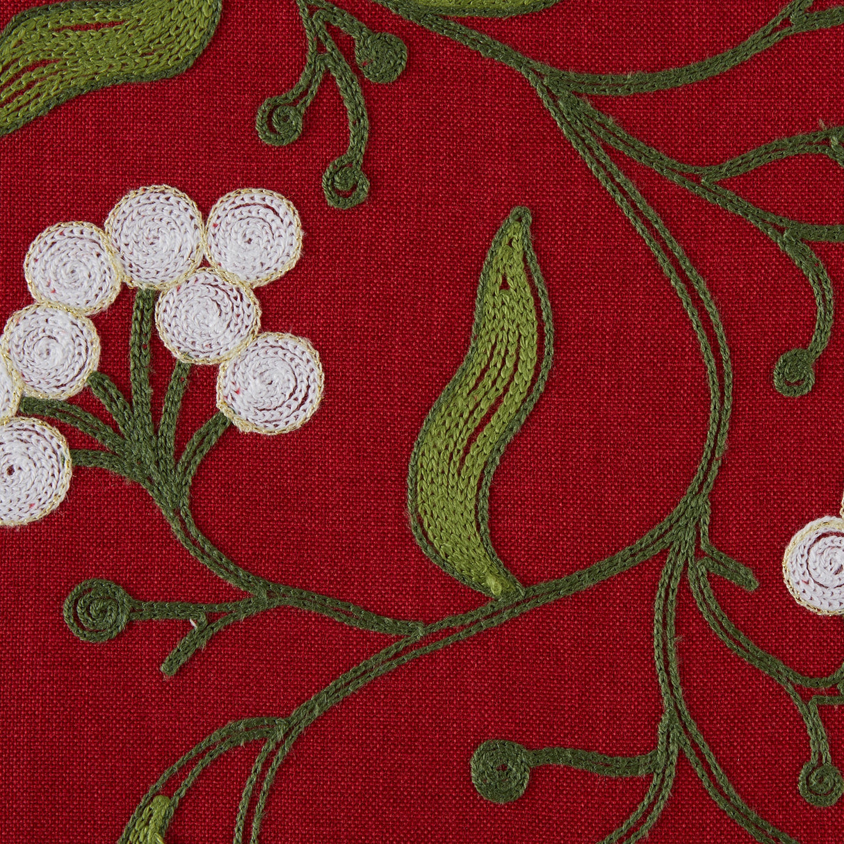 Mistlletoe Embroidered Table Runner