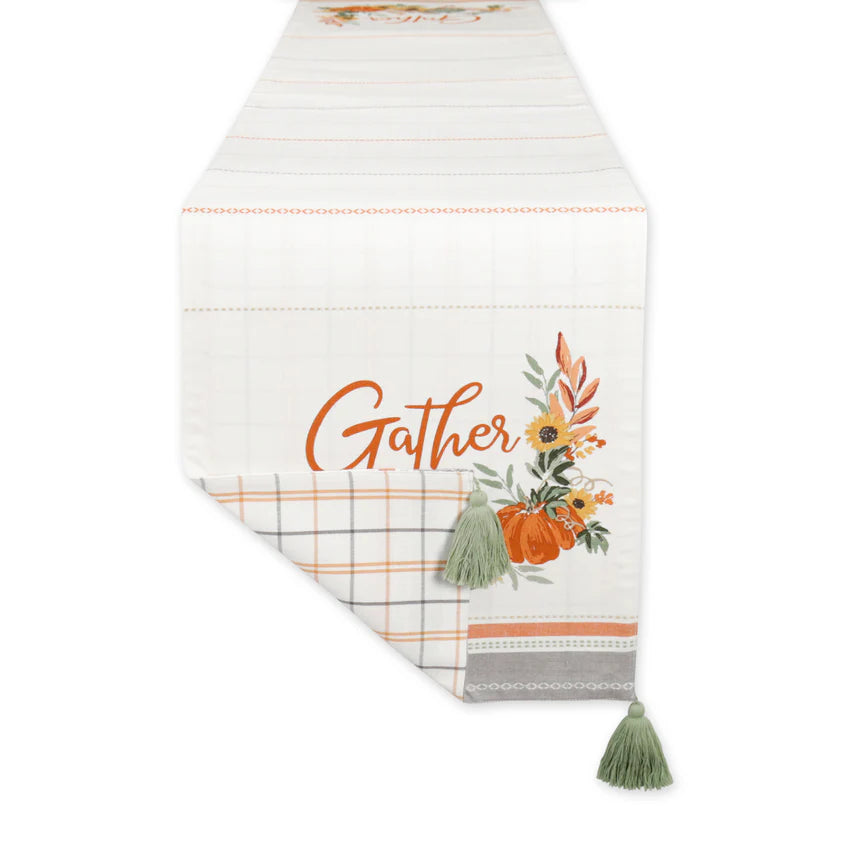 Gather Fall Squash Reversible Table Runner