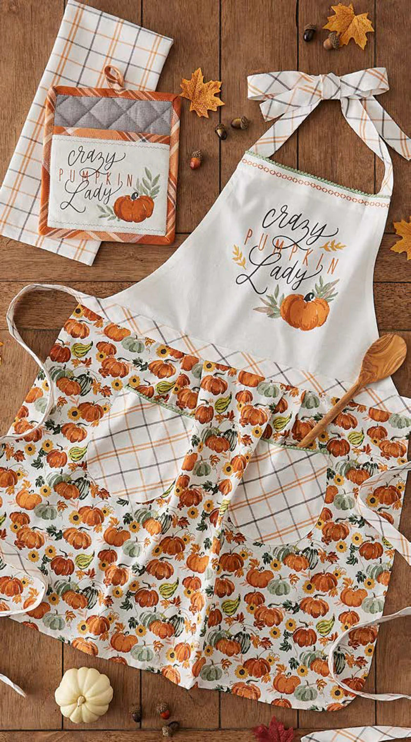 Crazy Pumpkin Lady Printed Apron