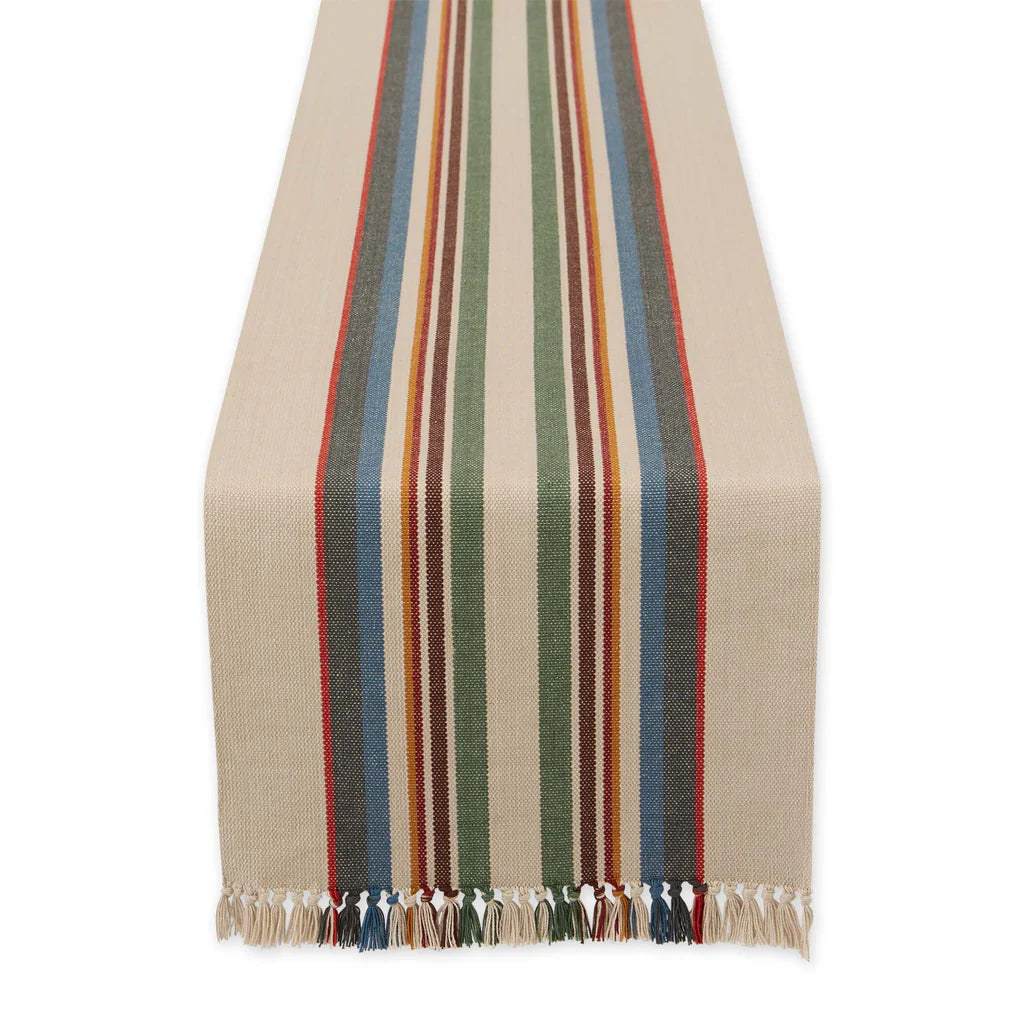 Canyon Creek Stripe Fringe Table Runner