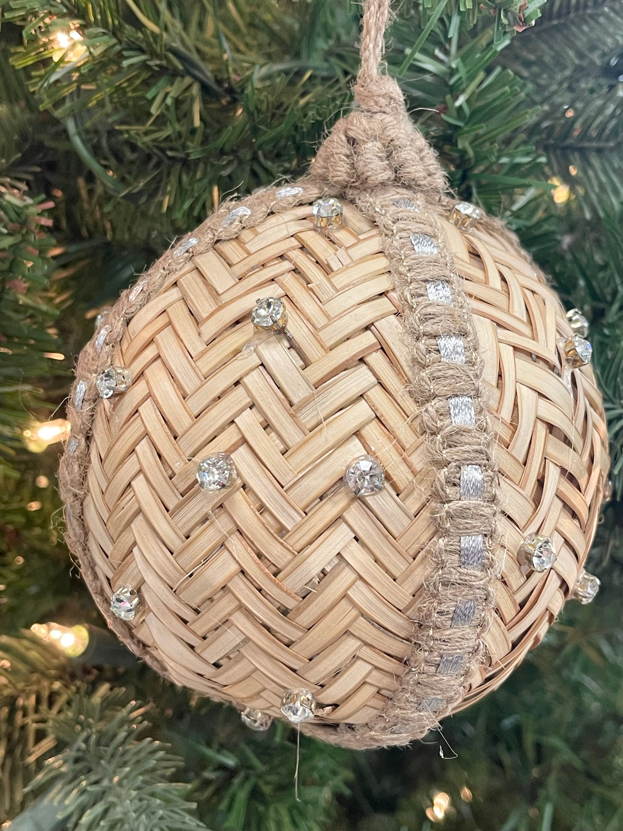 Jewelled Woved Reed Ornament
