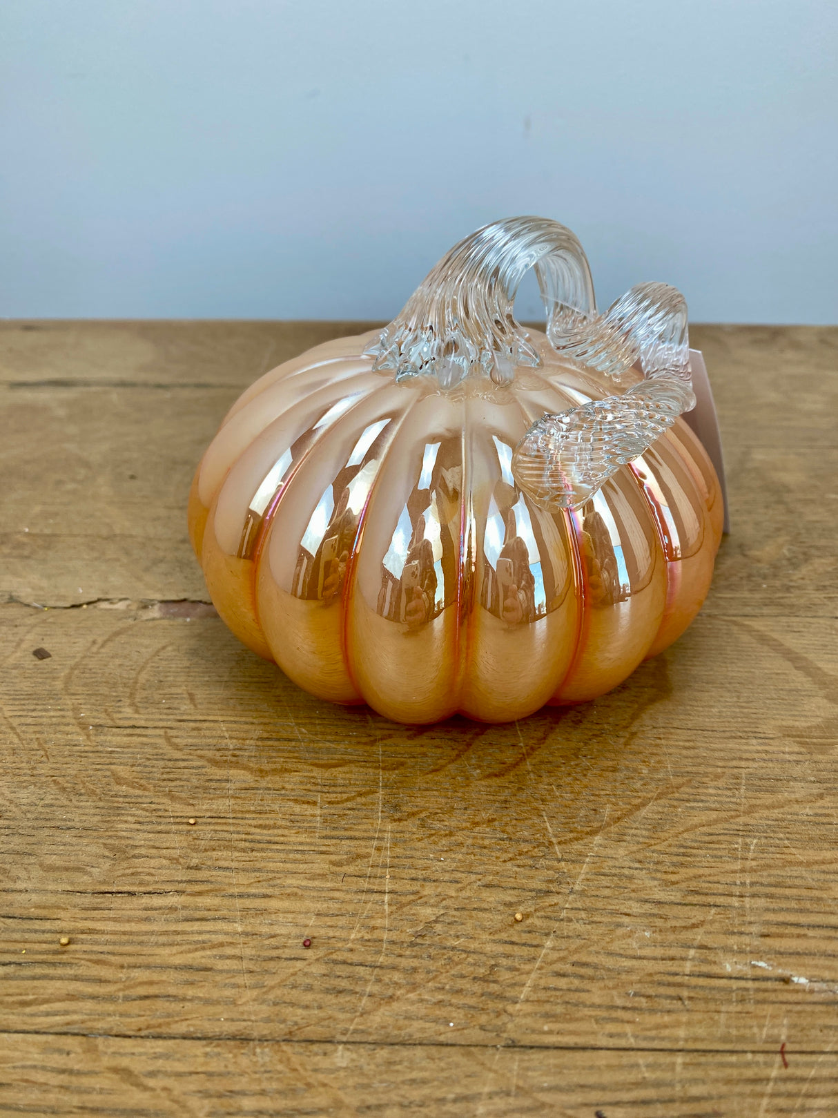 Orange Blown Glass Pumpkin - 4 Sizes