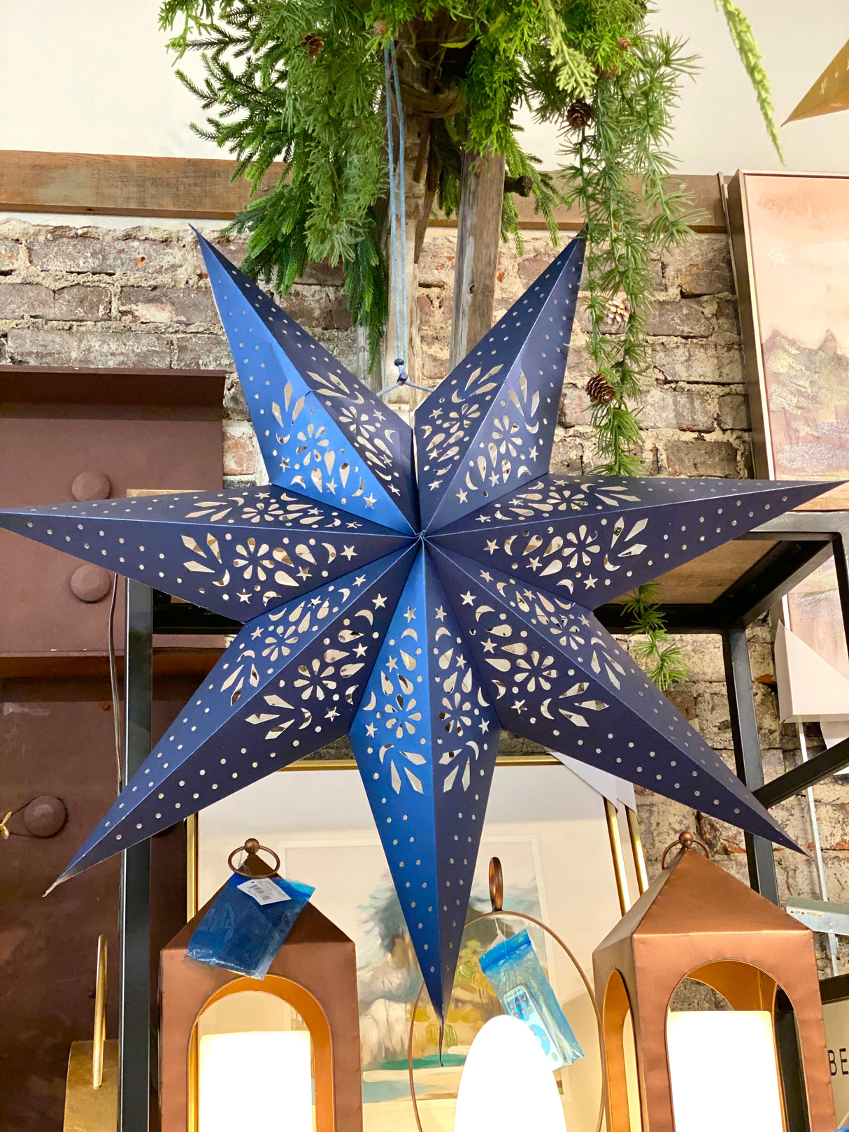 Navy Star Paper Ornament