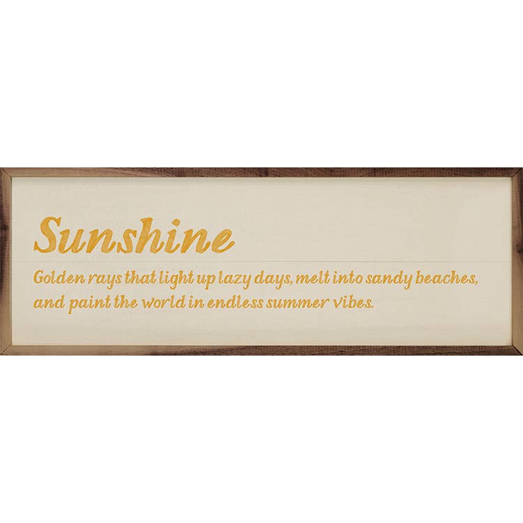 12" Sunshine Definition Yellow Wood Art