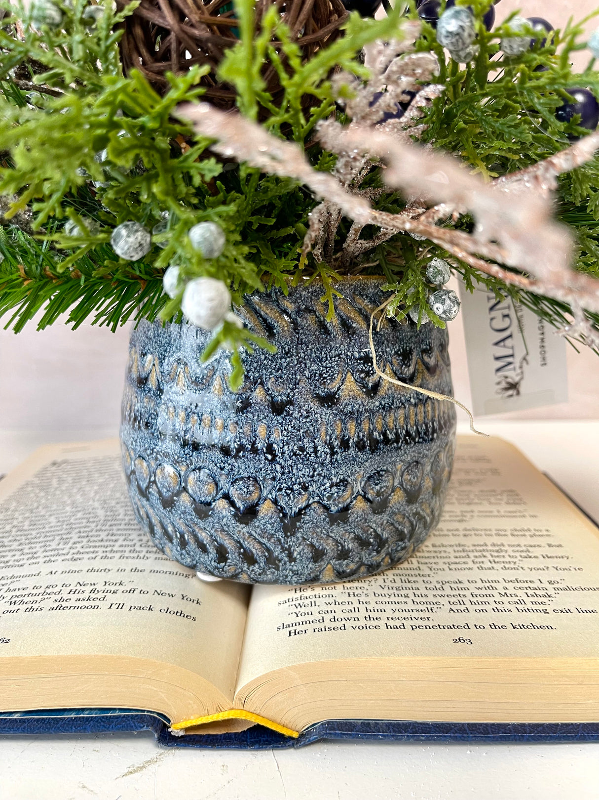 16" Frosted Woodland Charm Centerpiece