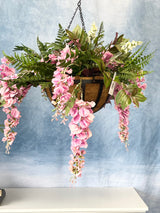 27" Pretty In Pink Hanging Basket