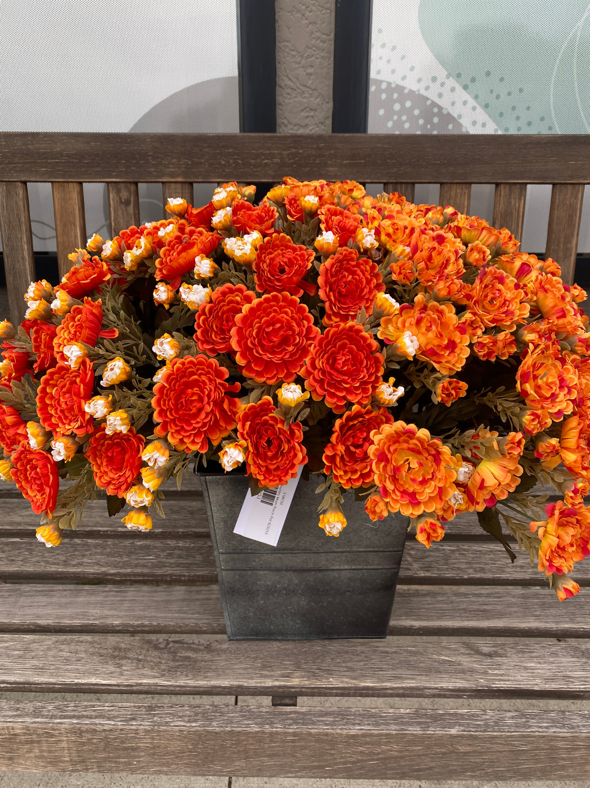 21" Fall In The Country Mum Porch Pot