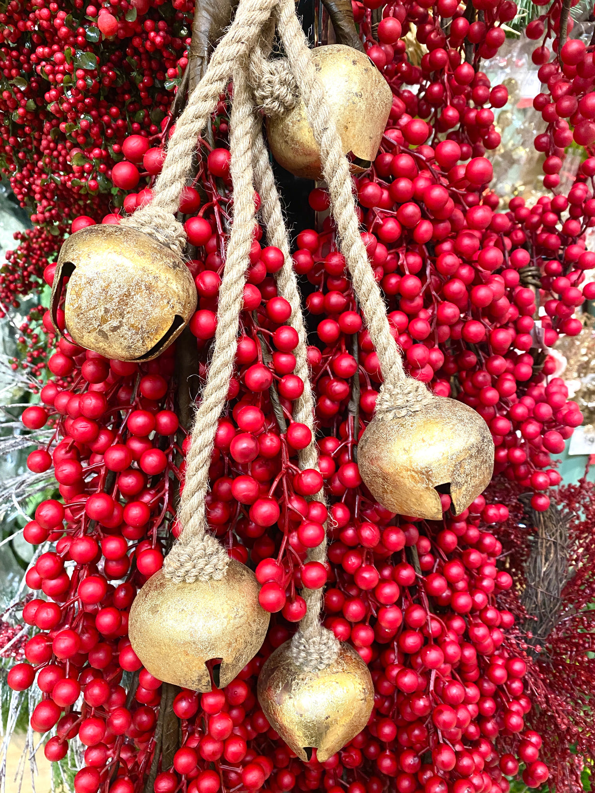 Antiqued Gold Jingle Bell Ornament Strand