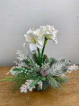 17" Snowy Amaryllis Centerpiece