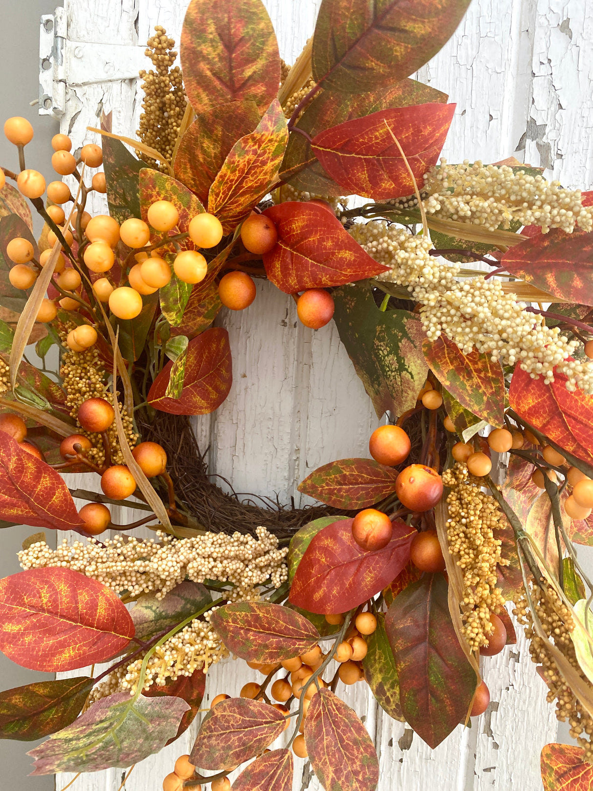 18" Berry Wheat Candle Ring