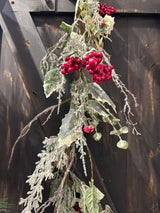 Winter Frosted Berry & Holly Garland