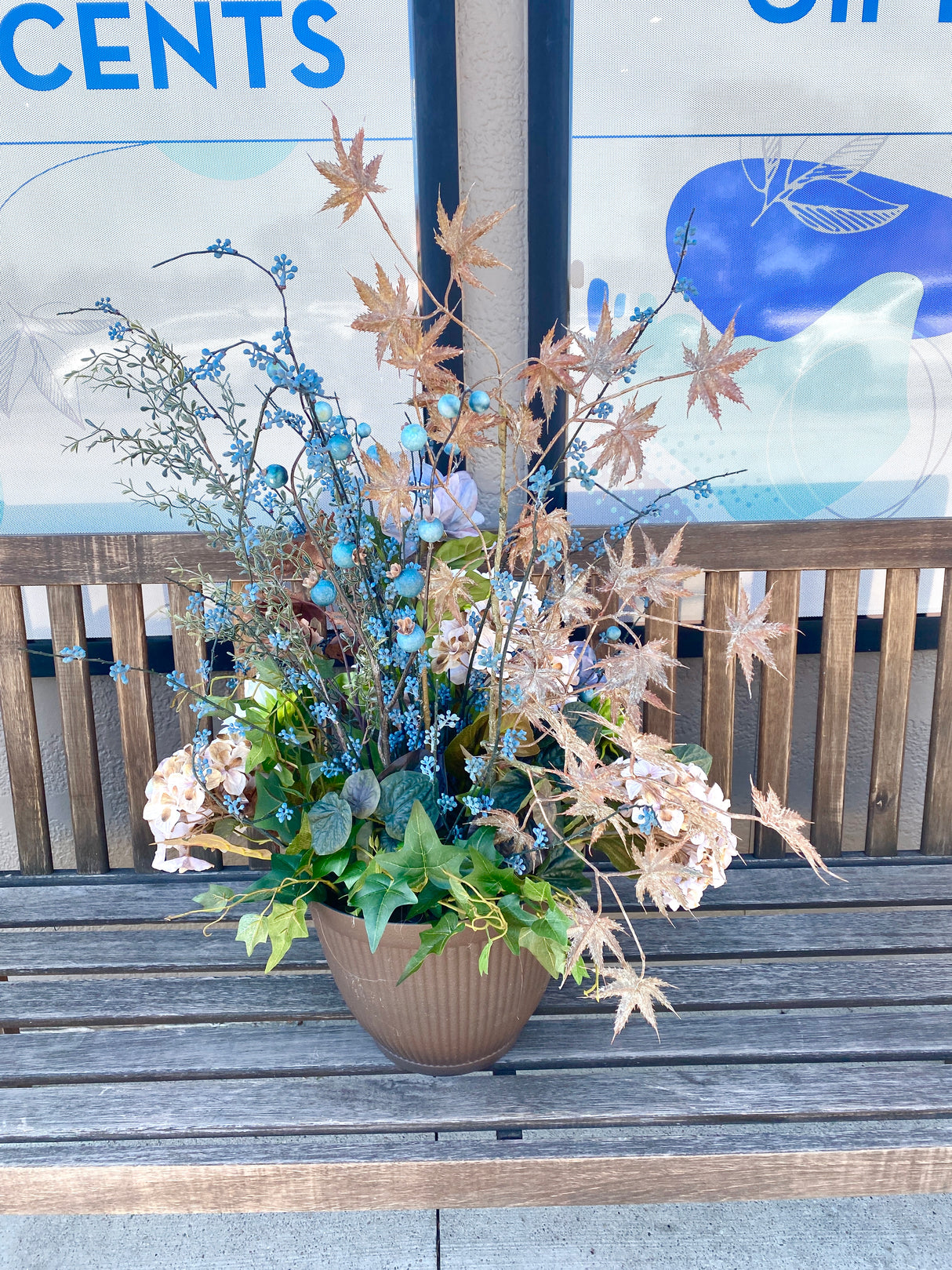 34" Blue For You Porch Pot
