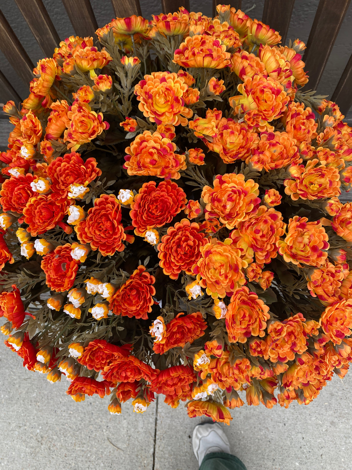 21" Fall In The Country Mum Porch Pot