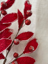 Christmas Spirit Velvet Leaf Stem