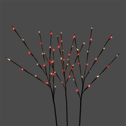 Red & White Lighted Branch Set - Plug In