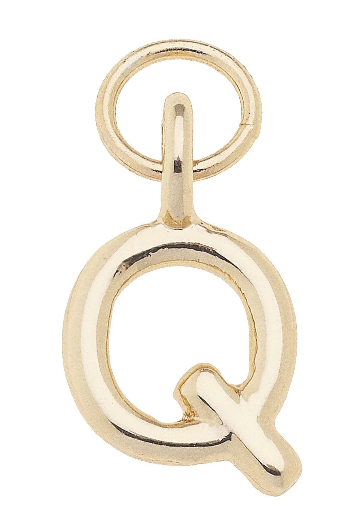 J Mini Initial Charm in Shiny Gold