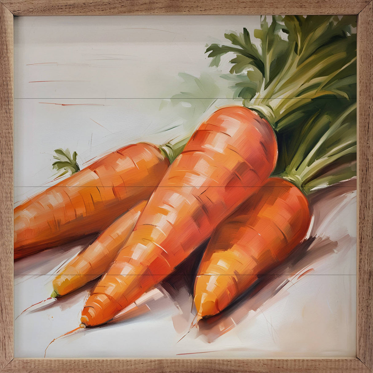 Bunch Of Carrots Whitewash Wood Art