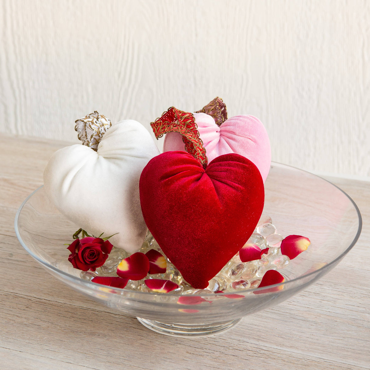 Ivory Handmade Velvet Heart