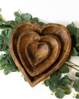 Large Wood Heart Bowl: Natural