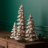 Glitter & Gold Resin Christmas Tree Set of 4