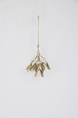 Gold Metal Mistletoe Ornament