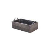Deep Wooden Tray w/ Metal Handles