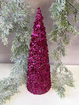 Hot Pink Glamour Sequin Tree Set of 2