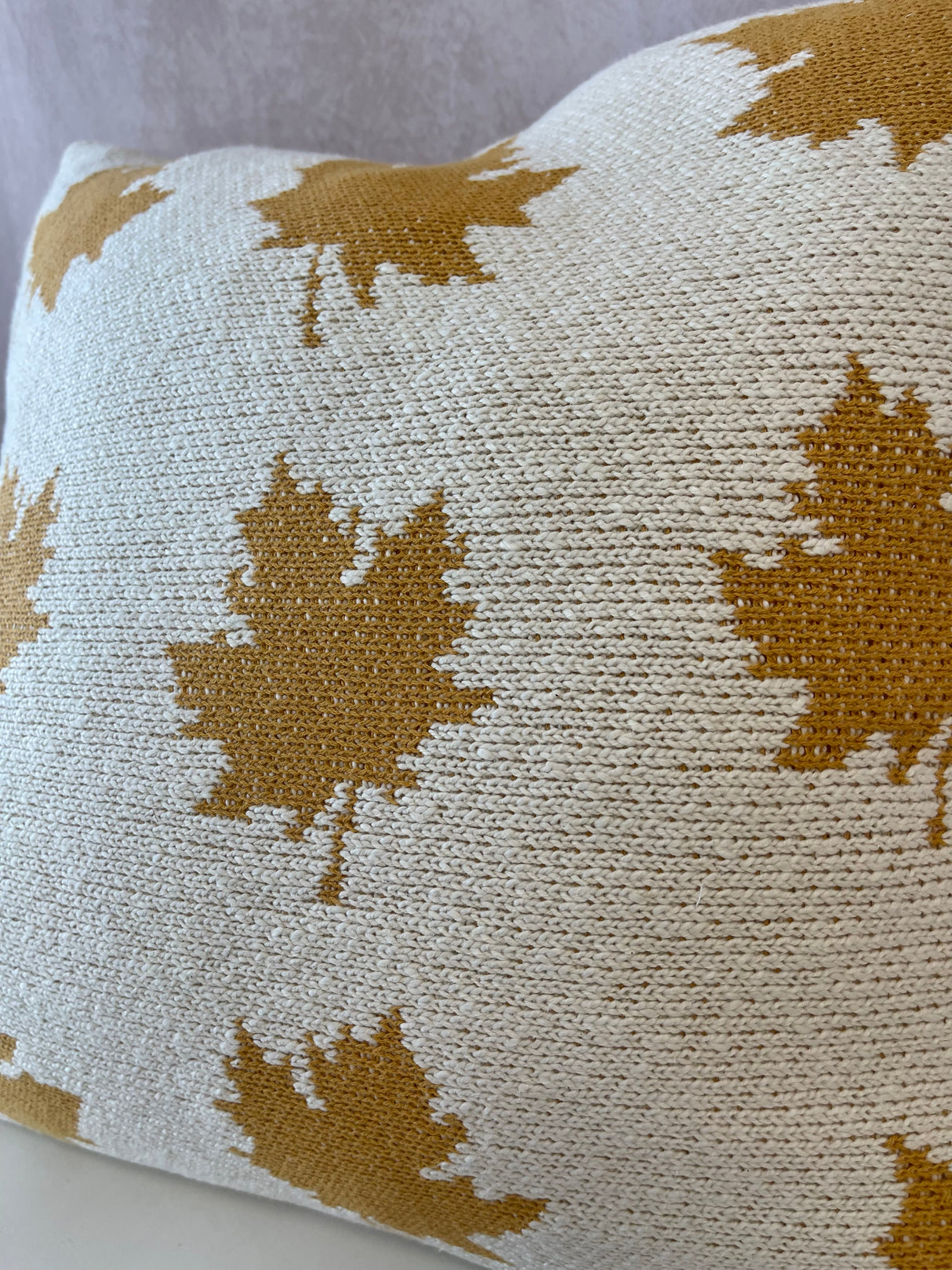 Falling Leaves Knit Pillow