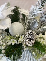 33" Frosted Snowdrop Centerpiece