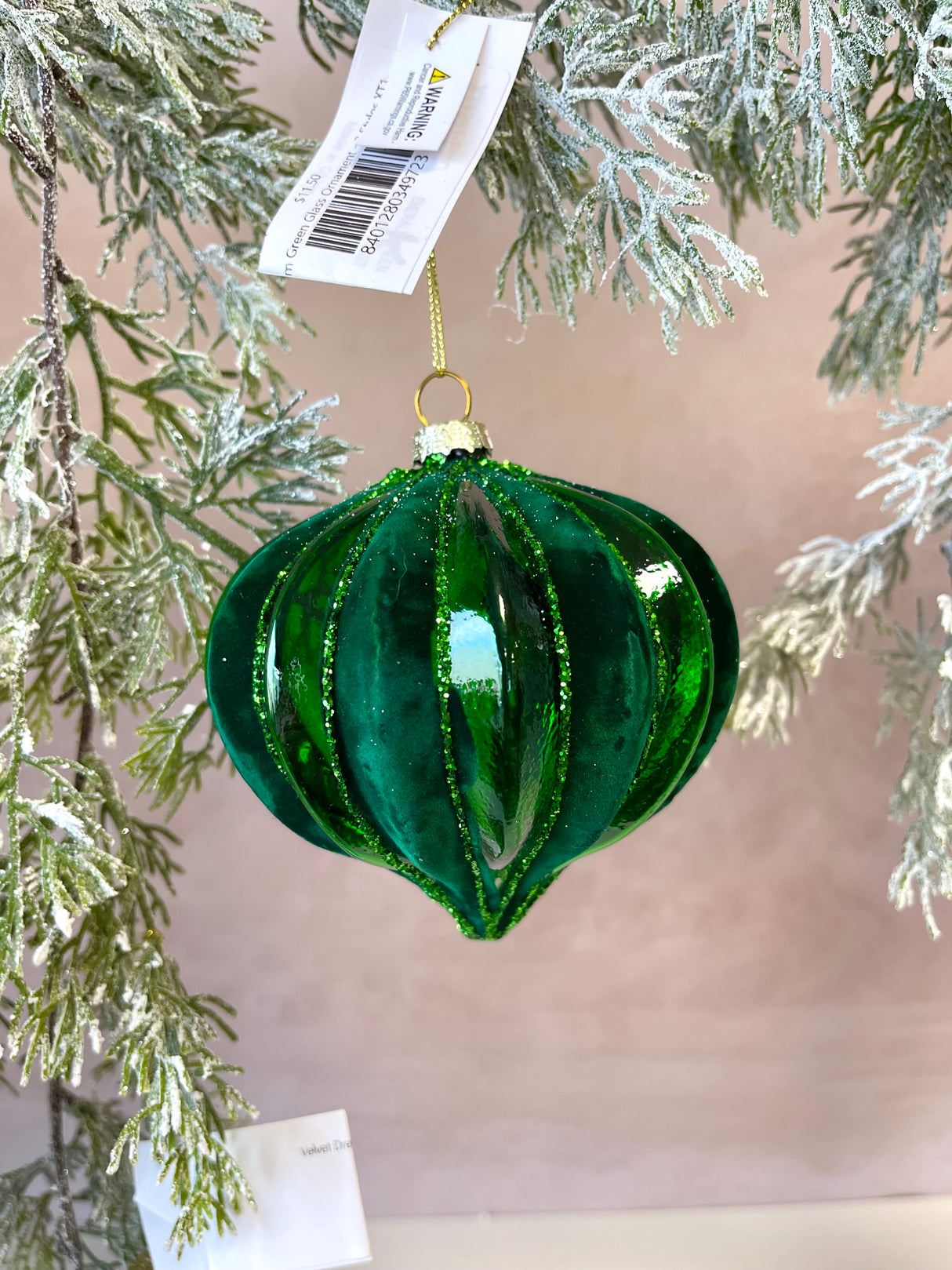 Velvet Dream Green Glass Ornament - 3 Styles