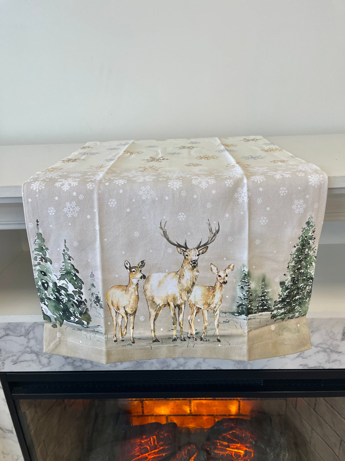 36" Deer In The Woods Table Runner