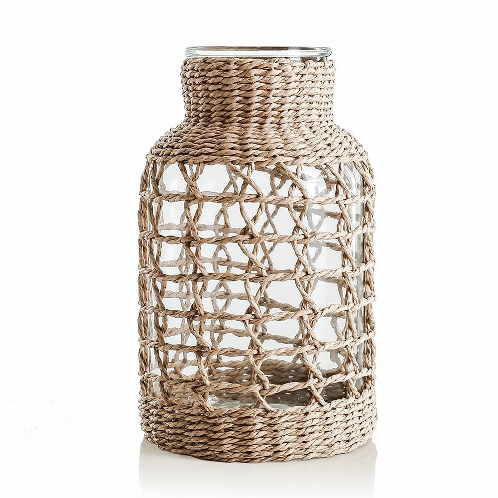 Rope Wrap Glass Vase