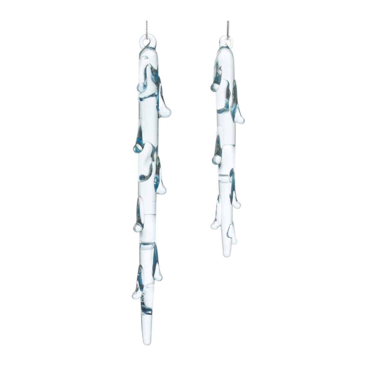 Ice Storm Glass Ornament Set of 2