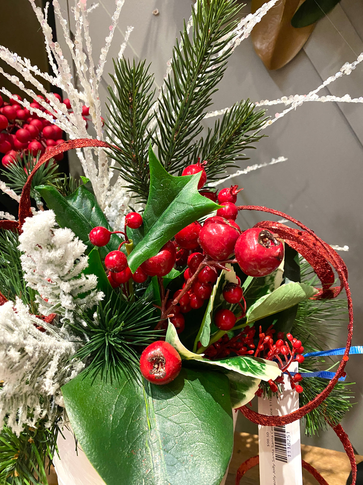 21" Holly Jolly Santa Santa Centerpiece