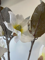 Glittered White Magnolia Spray