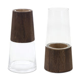 Glass & Wood Modern Vase -2 Styles