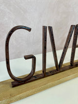 Metal & Wood Mantel Sign- 2 Styles