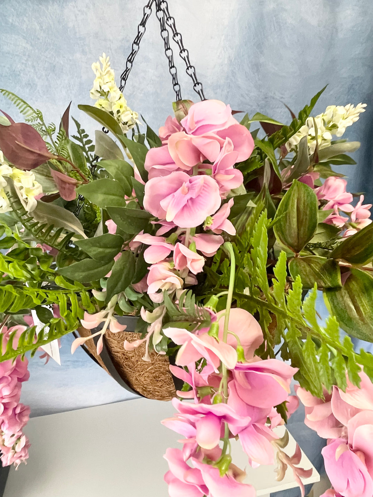 27" Pretty In Pink Hanging Basket