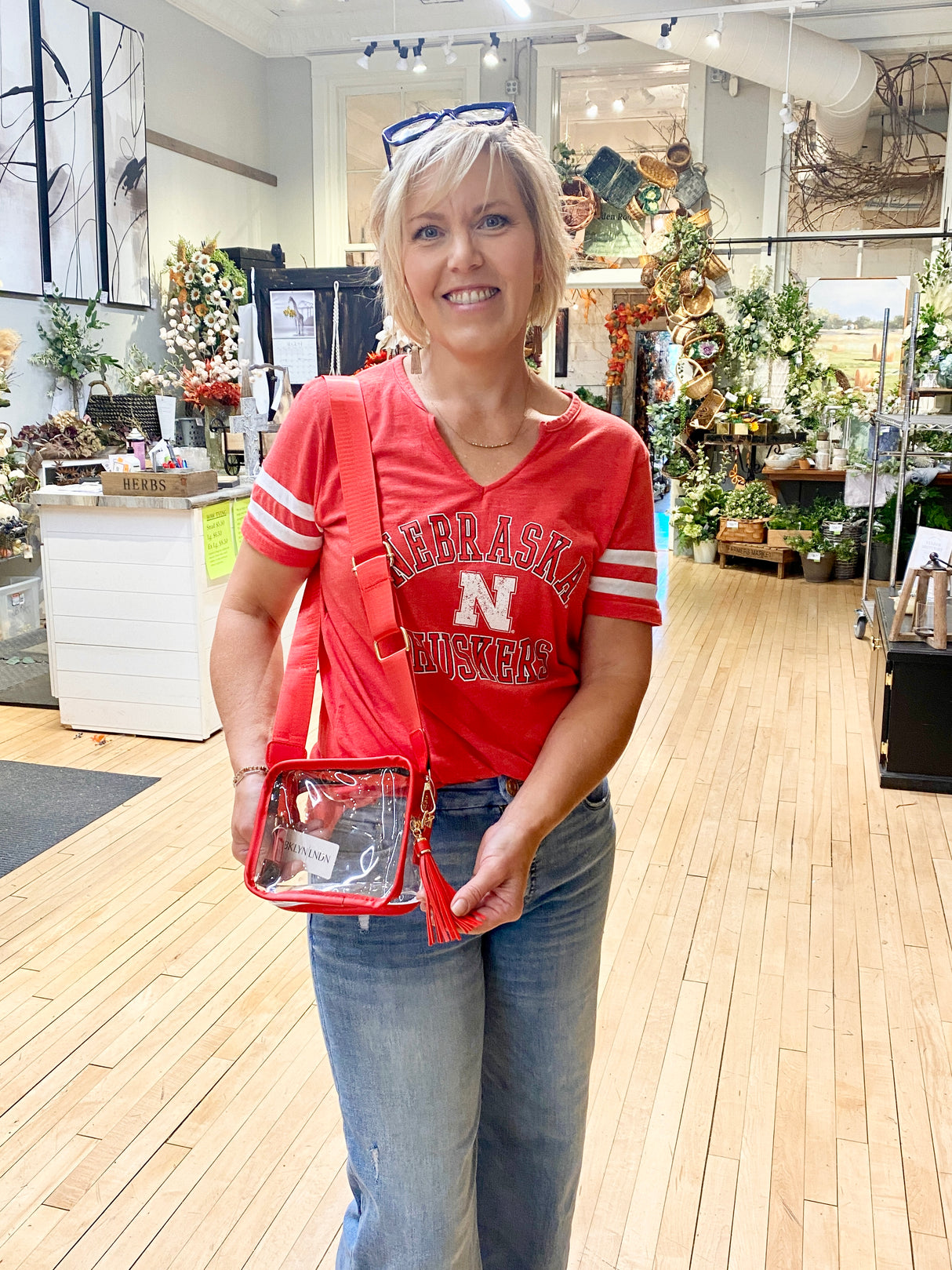 Red Clear Stadium Purse