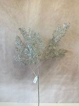 Silver Glittered Maidenhair Spray