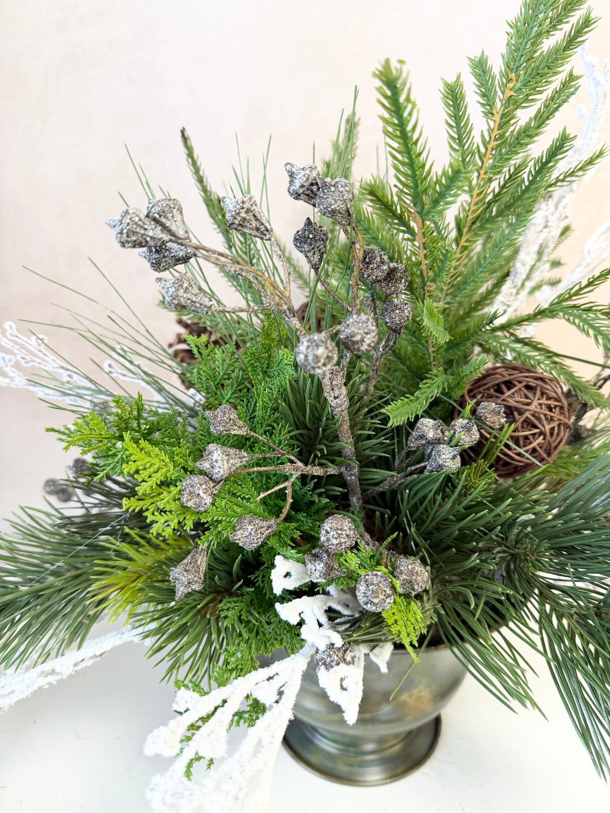 20" Winter Pinescape Centerpiece