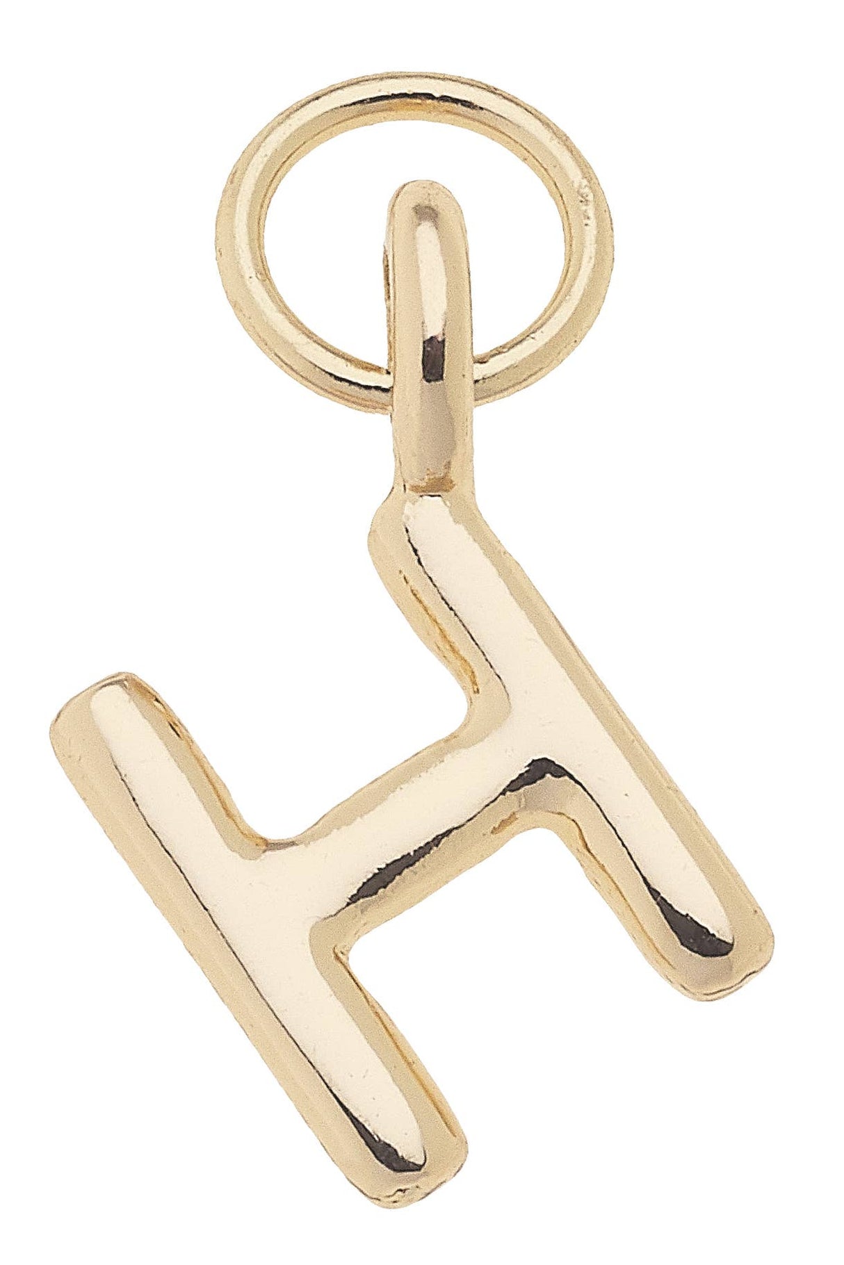 J Mini Initial Charm in Shiny Gold