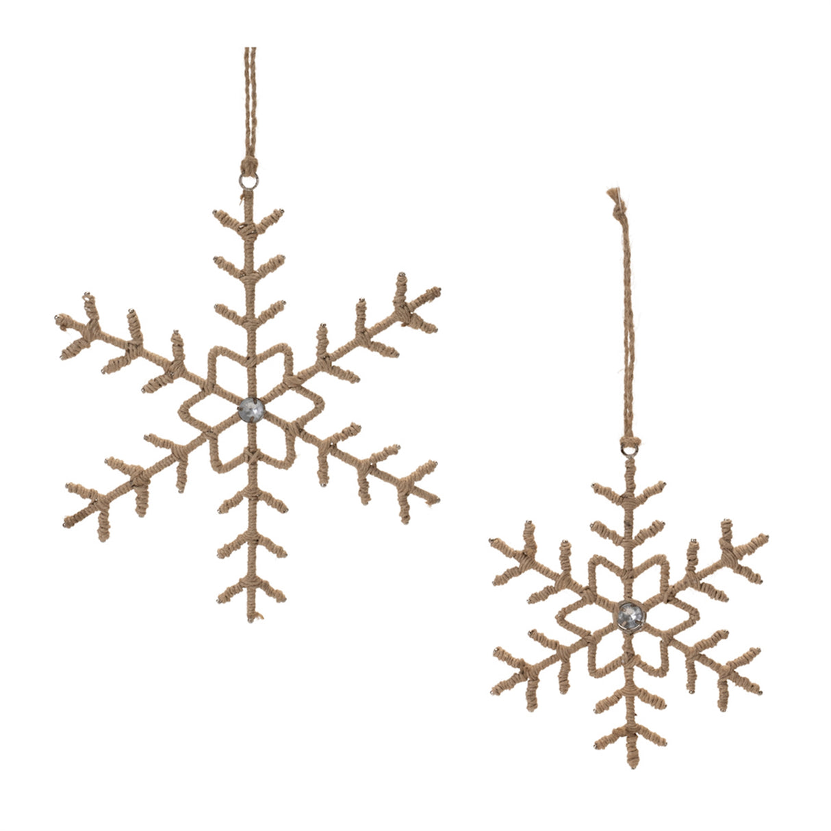 Jute Snowflake Ornament -2 Sizes