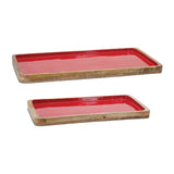 Spruce Red Enamel Tray -2 Sizes