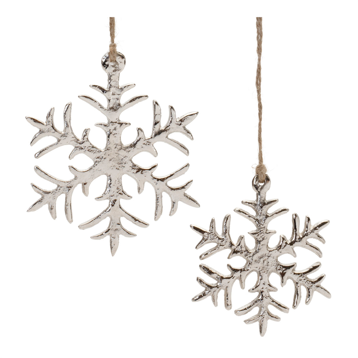 Silver Frost Snowflake Ornament Set of 2